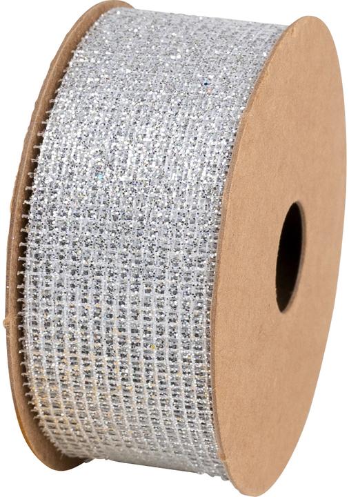Produktbild Stewo Geschenkband Glitter 583419375 silber 25mm 25x5m