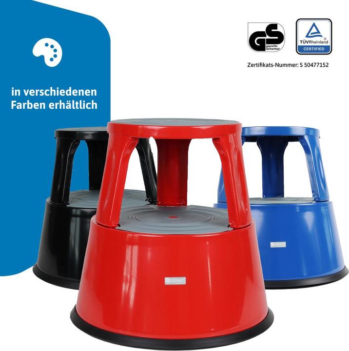 Actual product image Dönges Roller stool, metal, black