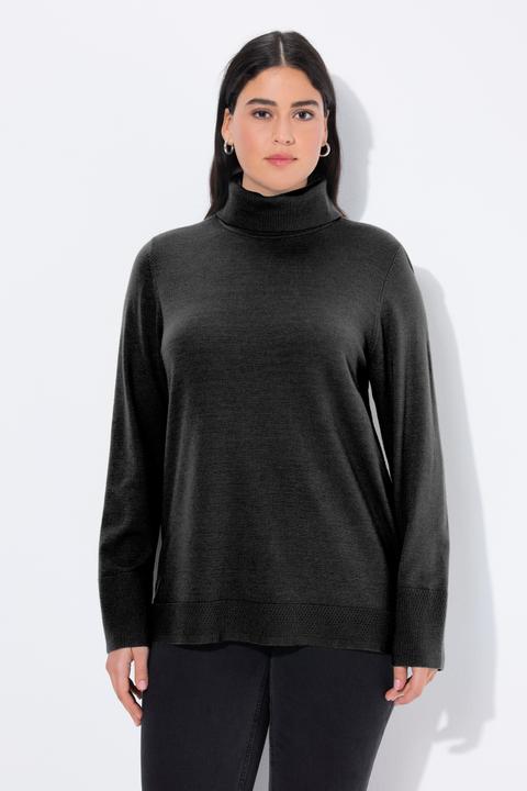 Produktbild Ulla Popken Rollkragenpullover, breite Rippbündchen, Langarm (46, 48)