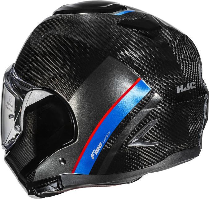 Actual product image HJC F100 CARBON STAN Klapphelm carbon-rot-blau MC21 XL (XL)