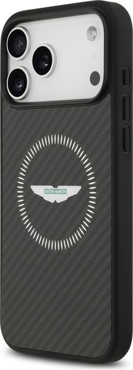 Actual product image Aston Martin Case HC Kevlar Counter Design MagSafe for iPhone 17 Pro Max black (Apple iPhone 17 Pro Max)