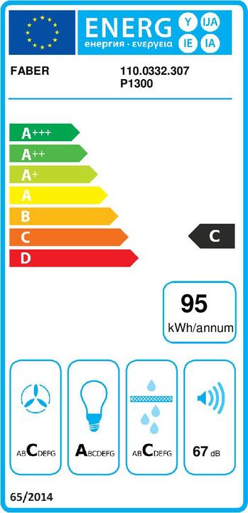 Energie-Label Faber Cylindra/2 EV8 2EL XH890 (Wandhaube)