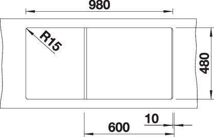 Productafbeelding Blanco Zia XL 6 S (Wasbak met afdruiprek, 60 cm, 50 cm)