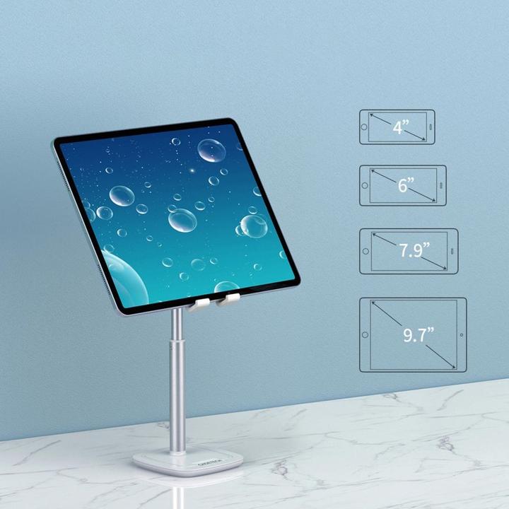 Actual product image Choetech H035 aluminum stand for a phone or tablet with adjustment - white and silver