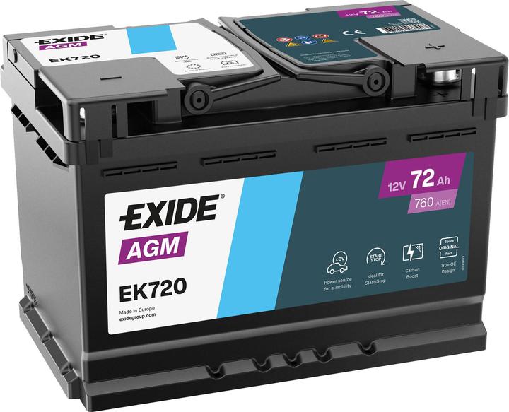 Exide EK720 (12 V, 72 Ah, 760 A)
