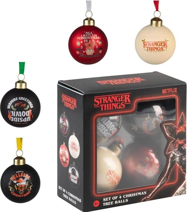 Actual product image Stranger things Set 4 Christmas ornaments (4x)