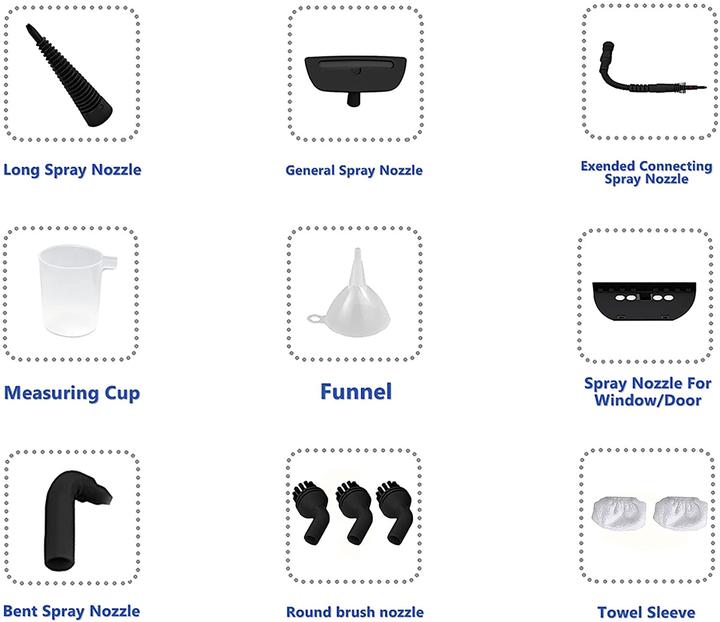 Image du produit Comforday Nettoyeur à vapeur manuel avec 12 accessoires