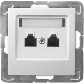 Ospel, Steckdose, Doppelte Telefonsteckdose Impresja RJ11 weiss (GPT-2YN