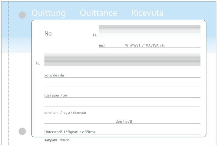 Image du produit Simplex Reçus trilingues A6 (200x)