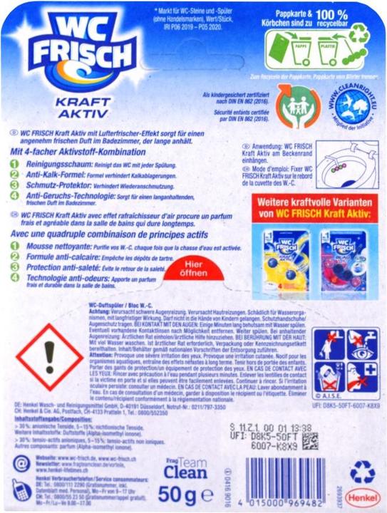 Label énergétique WC Frisch Kraft Aktiv Hawaii