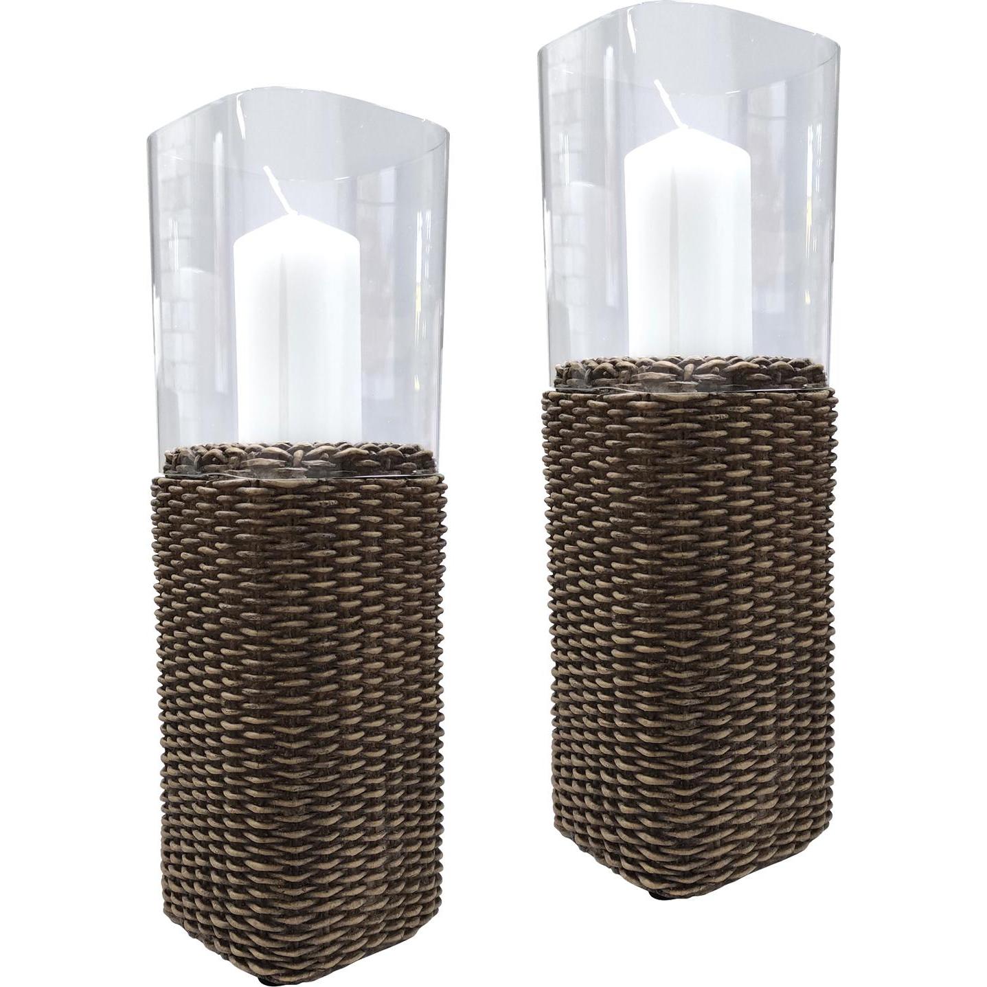 HTI-Living, Windlicht, Windlicht 2er Set Rattanoptik (2 x)