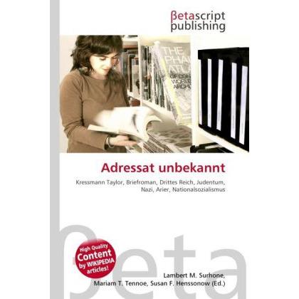 Adressat unbekannt, Fachbücher