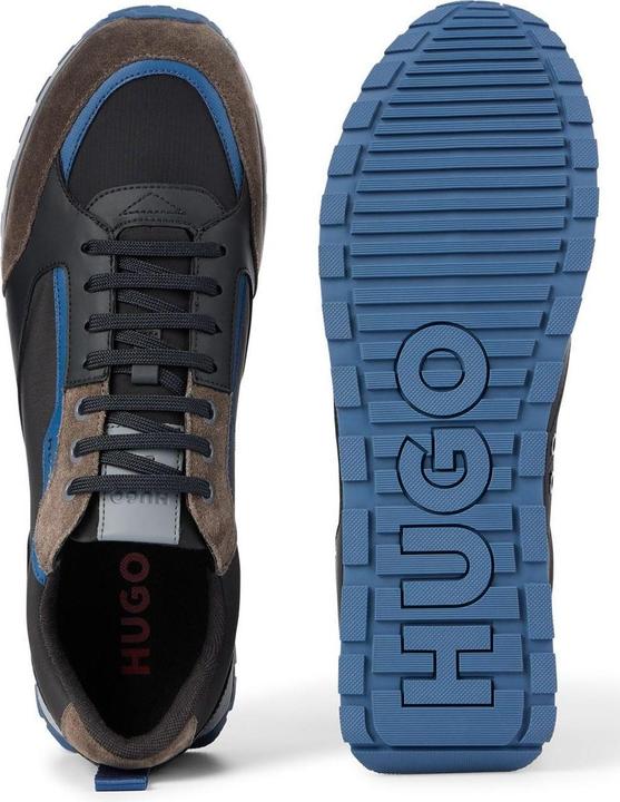 Actual product image HUGO Mens Icelin Suede Panel Running Trainers (38)