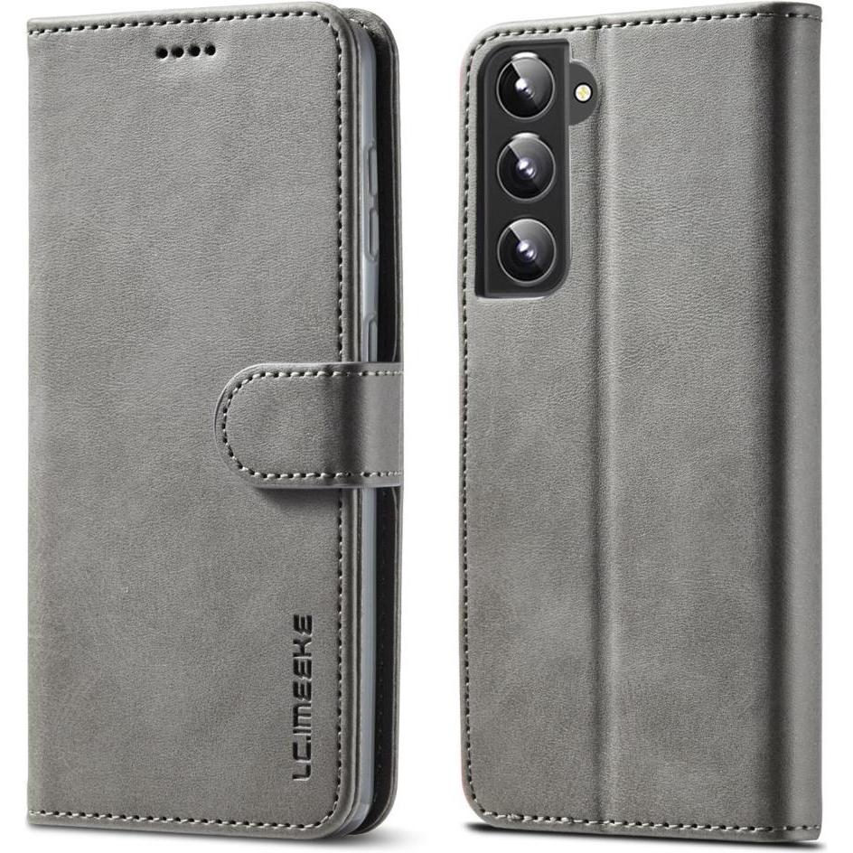 Cover-Discount Galaxy S22+ - Leder Etui Hülle grau (Samsung Galaxy S22+), Smartphone Hülle, Grau