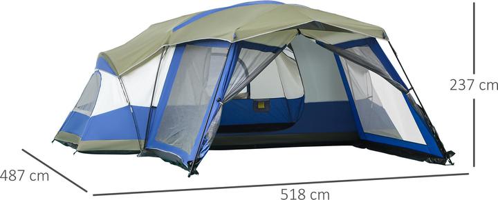 Produktbild Outsunny Zelt mit 2 Tragetaschen (Tunnelzelt, 16.75 kg, 8 Personen)