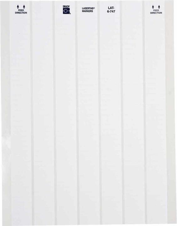 Immagine prodotto Brady LAT-7-747-10, poliestere, bianco, 25,40 x 12,70 mm, permanente, US-Letter, 7 corsie (10,108 E.)