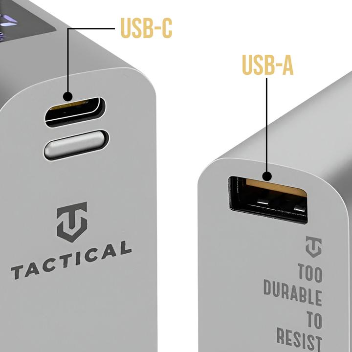 Actual product image Tactical 9600mAh Powerbank Brick Grey + USB-C cable (9600 mAh, 22.50 W, 35.52 Wh)