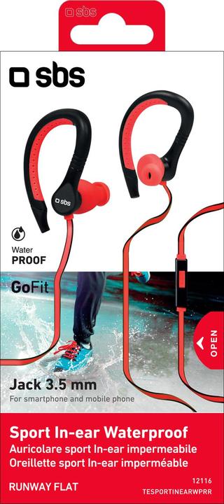 Image du produit SBS Casque avec câble Stereo In-Ear Runway Flat Sport, prise jack 3,5 mm avec microphone et réponse (Filaire)