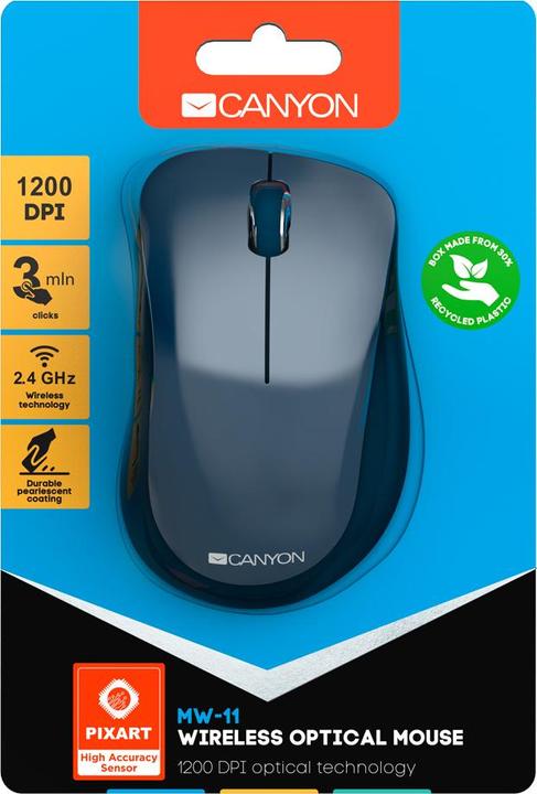 Actual product image Canyon Mouse MW-11 Wireless 3 buttons Pixart Sensor lightblue (Wireless)