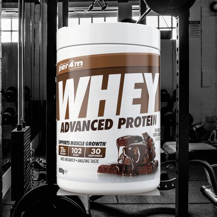 Immagine prodotto Per4m Proteine avanzate del siero di latte (Doppio cioccolato, 900 g)
