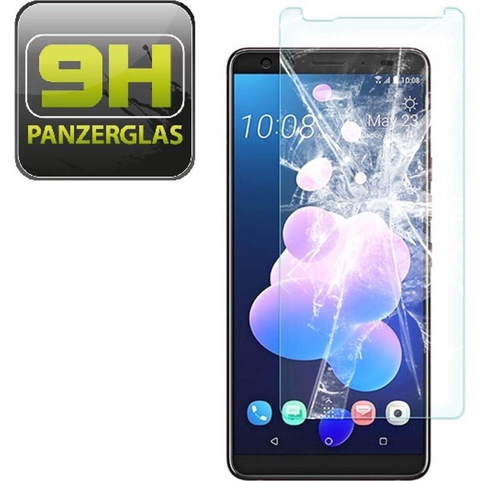 Protectorking 3x echtes Tempered 9H Panzerhartglas 3D KLAR (3 Stück, HTC U12+), Smartphone Schutzfolie, Transparent