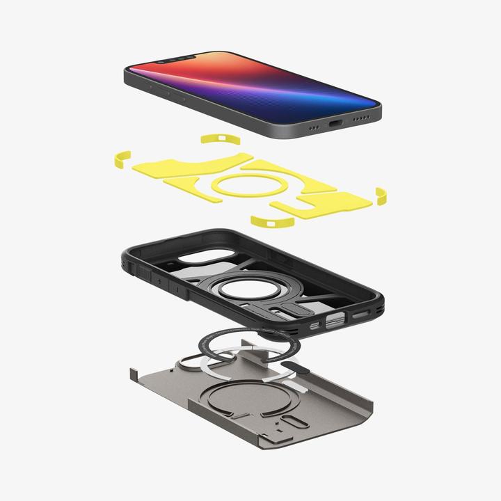 Actual product image Spigen Tough Armor Case with MagSafe for iPhone 16e with Stand - Gray (Apple iPhone 16e)