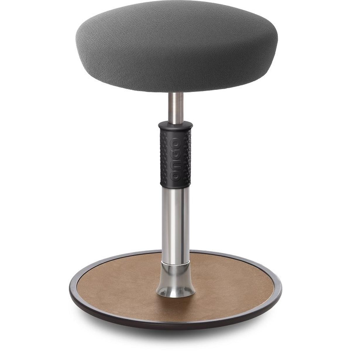 Ongo, Bürostuhl, Sitz- Stehhocker Free Regular Hutsitz Gestrick Grau chrom /Natur