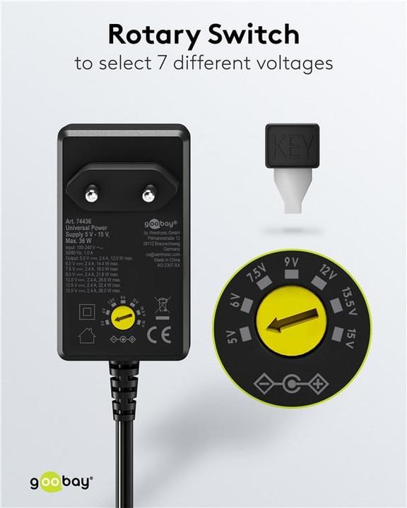 Actual product image Goobay Universal power supply unit 36 W