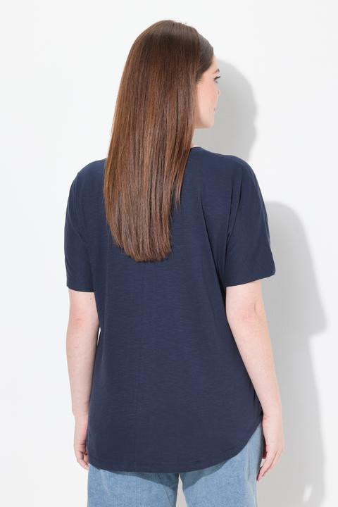 Image du produit Ulla Popken Damen grosse Grössen T-Shirt, Biesen, Rundhals, Halbarm marine 58+ 838884130-58+ (58)