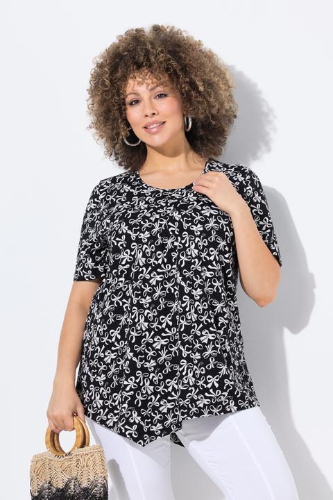Produktbild Ulla Popken T-Shirt, Schleifen, Biesen, A-Linie, Rundhals, Halbarm (58)
