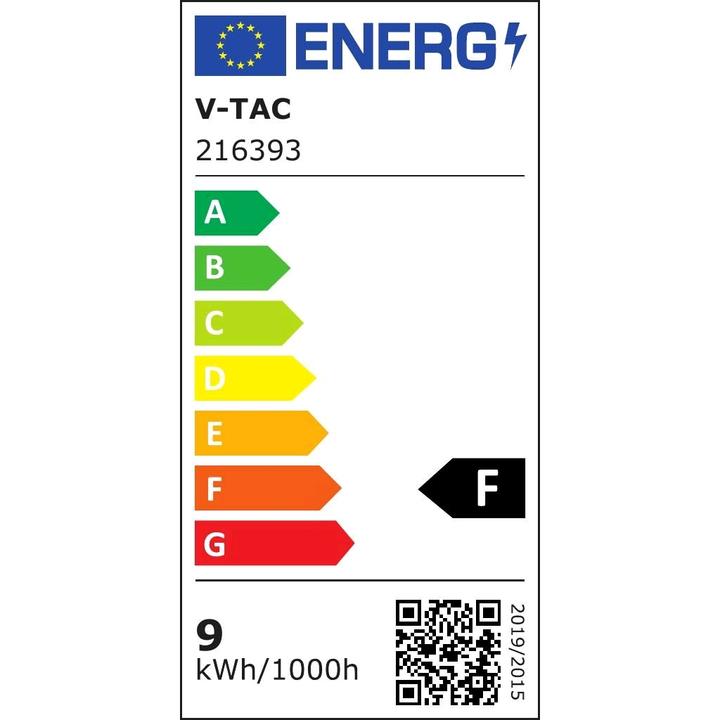 Energie-Label V-TAC VT6072 LEDRöhre T8 9W G13 60cm aus nicht drehbarem Nanoplastik 4000K (G13, 850 lm, 1 x)