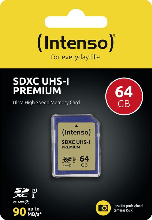 Productafbeelding Intenso UHS-I Premium (64 GB, SDXC, U1, UHS-I)