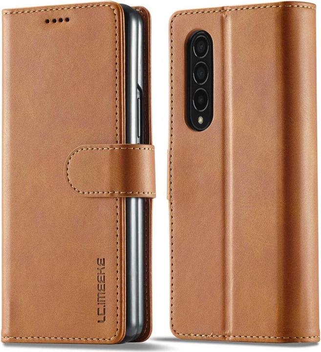 Produktbild Cover-Discount Galaxy Z Fold4 5G - Leder Etui Hülle beige (Samsung Galaxy Z Fold4)