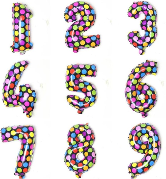 Actual product image Cover-Discount Number balloon colourful dotted number 8