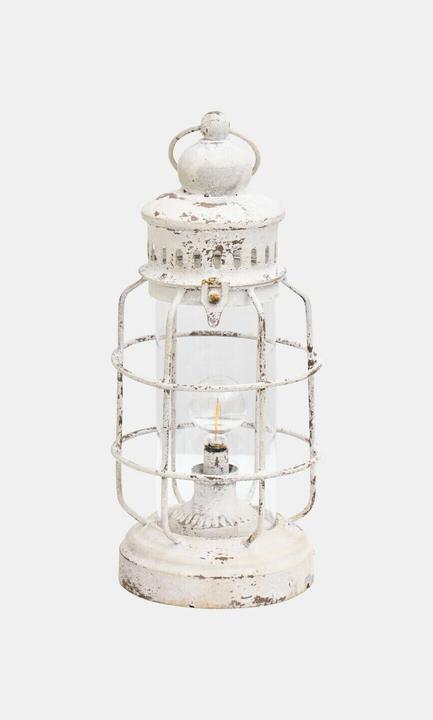 Loberon Wiederaufladbare LED-Laterne Arvada antikweiss