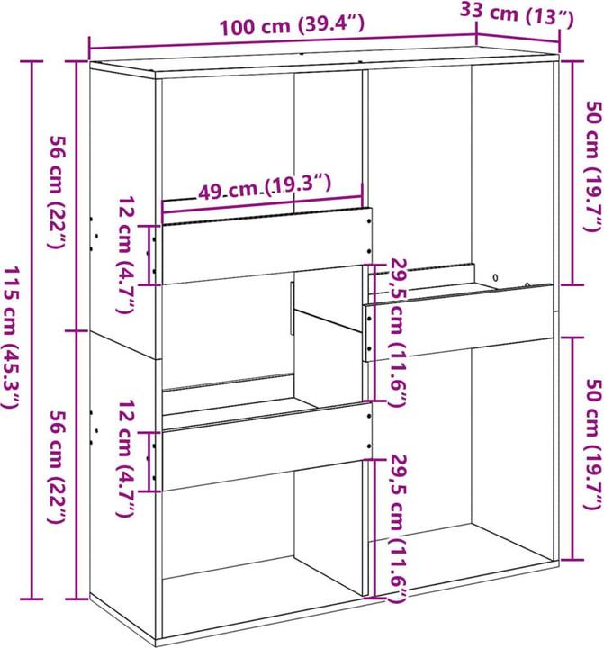 Immagine prodotto vidaXL Luca (100 x 33 x 115 cm)