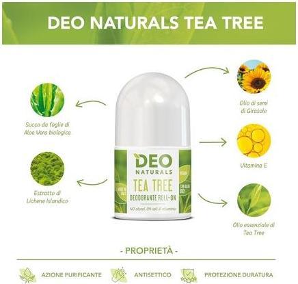 Image du produit Deo Naturals Roll-On Deodorant with Tea Tree 50ml - Purifying (Roll-on, 50 ml)