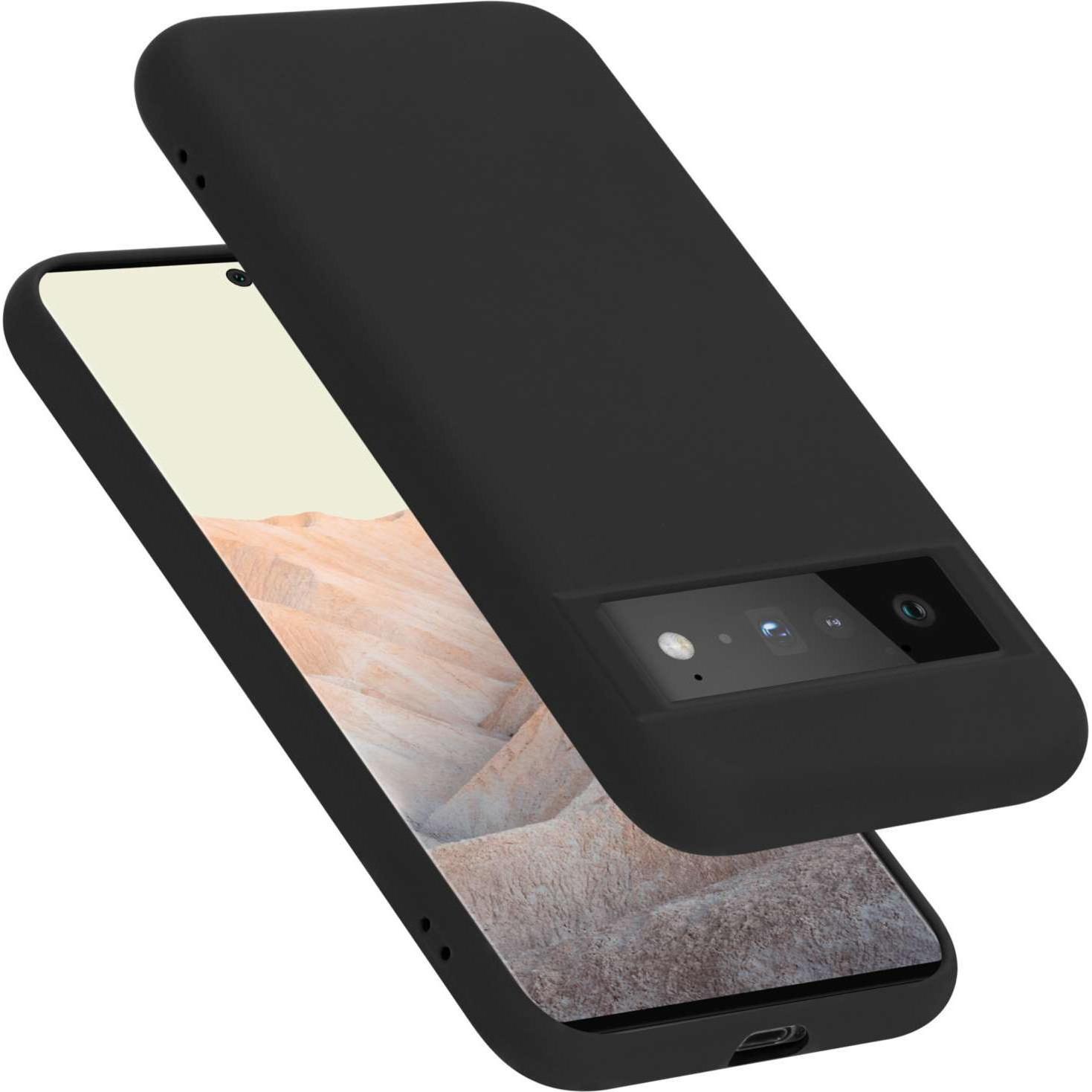 Cadorabo Hülle für Google PIXEL 6 PRO TPU im Liquid Case Design (Google Pixel 6 Pro), Smartphone Hülle, Schwarz