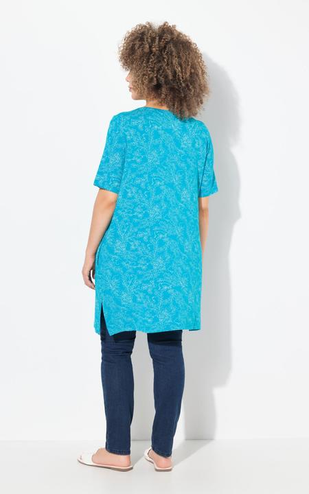 Produktbild Ulla Popken Longshirt, floraler Druck, V-Ausschnitt, Halbarm, Taschen (42, 44)