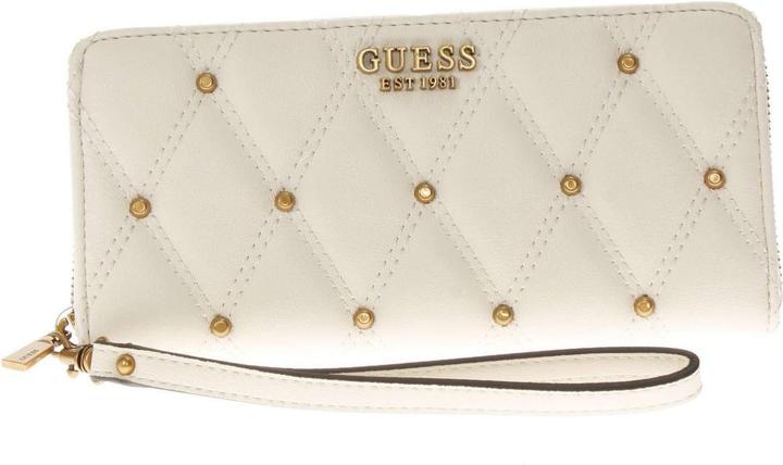 Actual product image Guess Textile Wallet, SLG Large Zip, SWQS8553460, Ivory, For Women