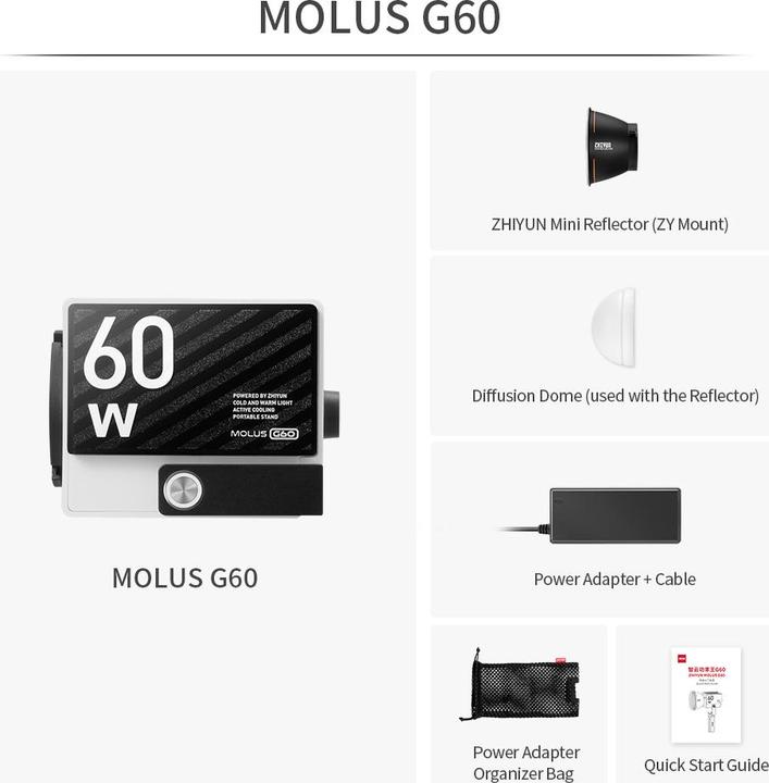 Actual product image Zhiyun Molus G60 Combo Black (Video light)