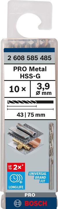 Actual product image Bosch Professional Zubehör PRO Metal HSS-G twist drill, 3.9 x 43 x 75 mm (3.9 mm)