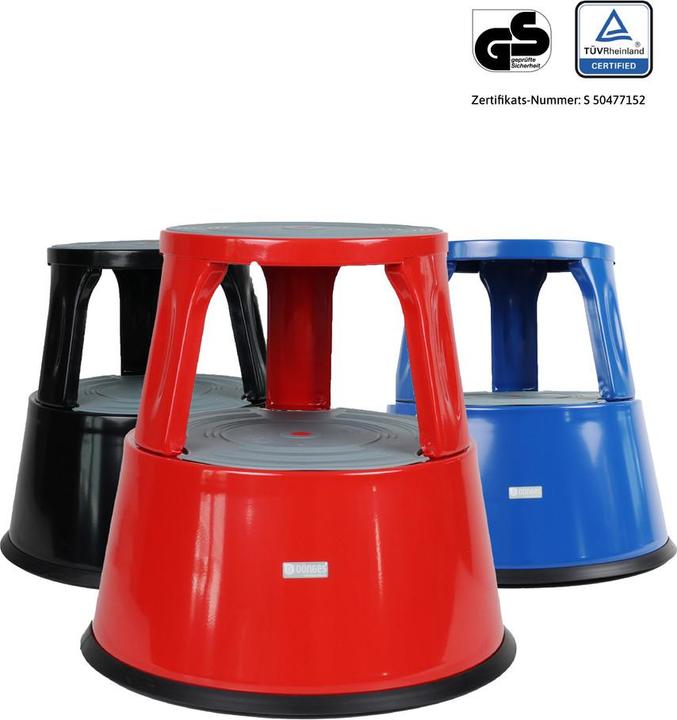 Actual product image Dönges Roller stool, metal, red