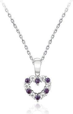 Produktbild JVD Silver Girls Necklace Heart With Zircons