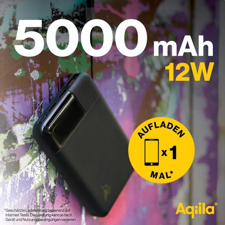 Produktbild Aqiila Powerbird B5B - Powerbank 5000 mAh, 12W - Black (5000 mAh, 12 W, 18.50 Wh)