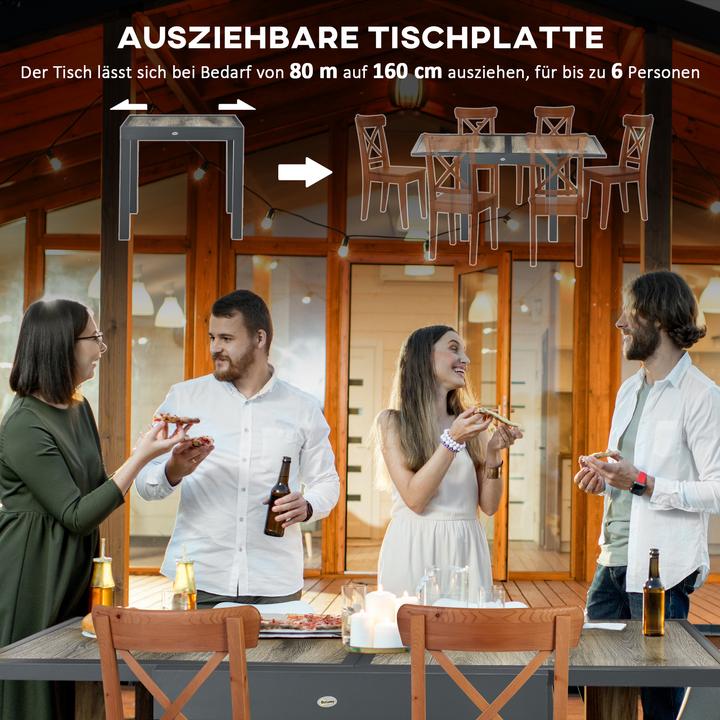 Produktbild Outsunny Gartentisch mit ausziehbarer Tischplatte (80 cm)