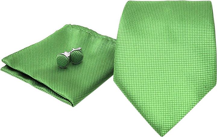 Produktbild JTI Kostümzubehör | Krawatte + Einstecktuch + Manschettenknöpfe - Grün