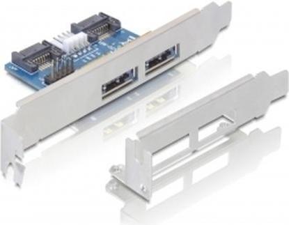 Image du produit Delock Slot bracket 2x eSATAp 5V/12V avec support Low Profile (SATA, Unité centrale à 4 broches)
