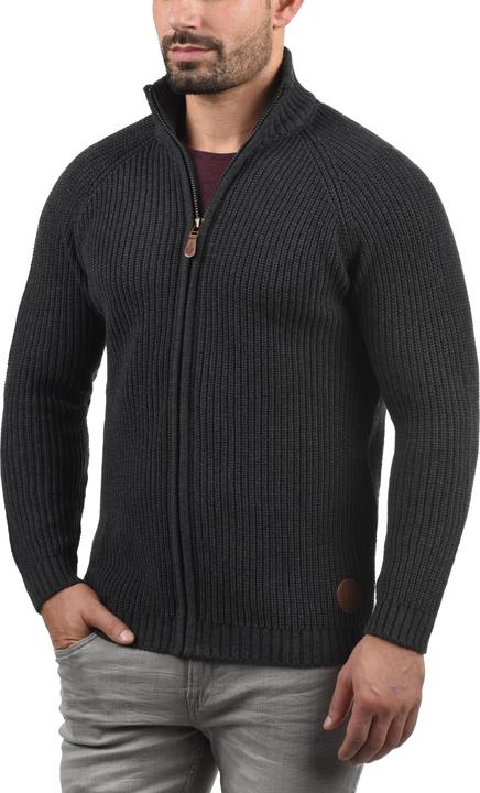 Actual product image Solid Xenos Men's Cardigan Chunky Knit Jacket With Funnel Neck Made Of 100% Cotton (L)