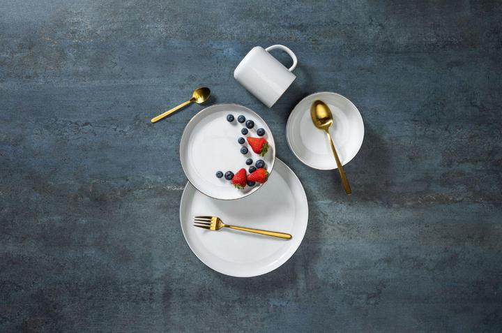 Produktbild Domoletti Plate With Gold Rim White 19cm